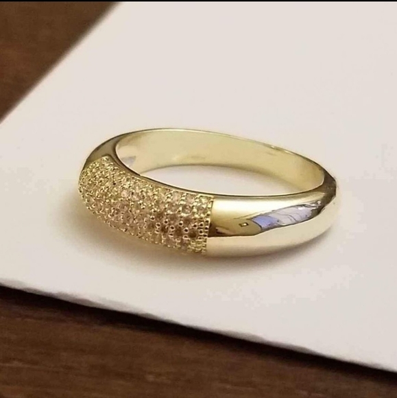 New 18K Gold Plated Diamond Band Ring for Women - Picture 5 of 9